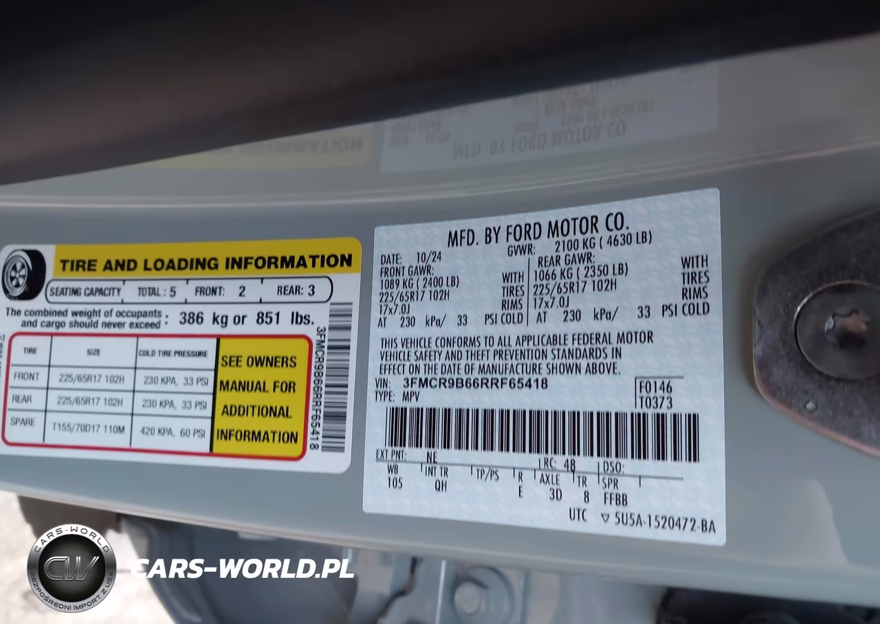 2024 Ford Bronco Sport Big Bend VIN:3FMCR9B66RRF65418 - 9