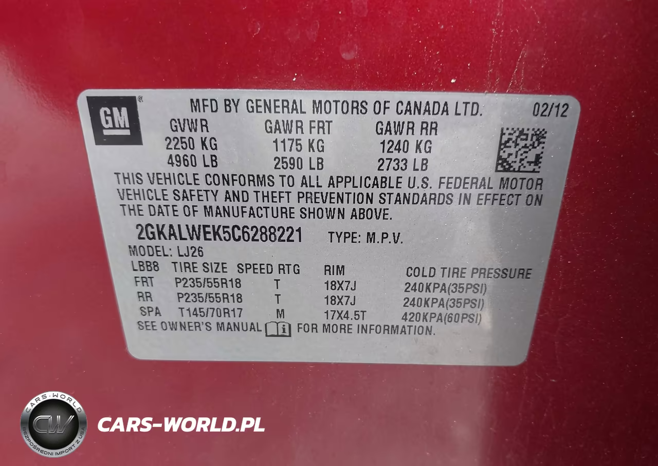2012 GMC Terrain Slt-2 VIN:2GKALWEK5C6288221 - 9