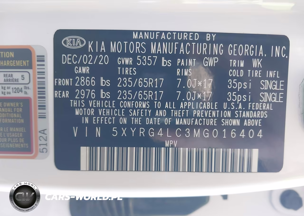 2021 Kia Sorento Lx VIN:5XYRG4LC3MG016404 - 9