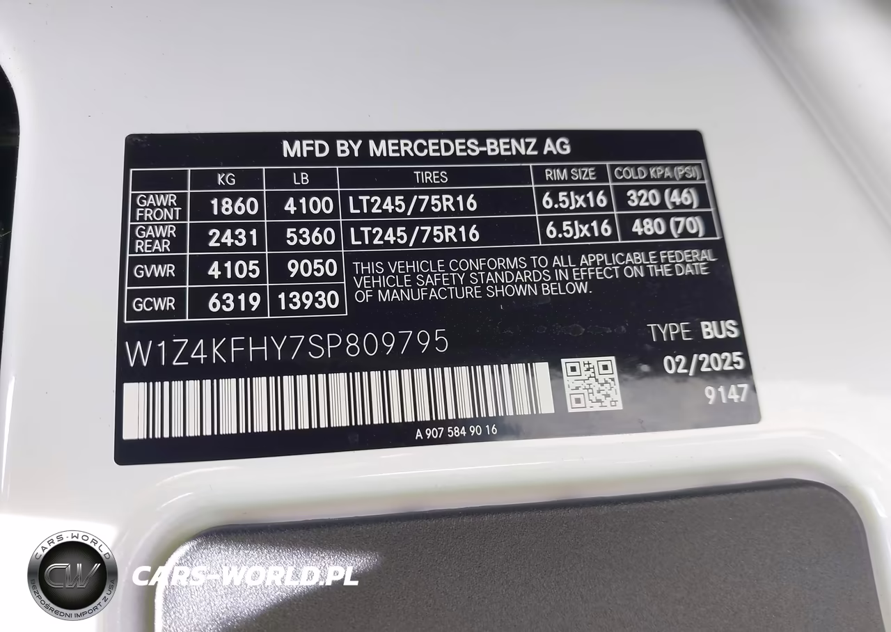 2025 Mercedes-Benz Sprinter 2500 Standard Roof 4-Cyl Diesel VIN:W1Z4KFHY7SP809795 - 9
