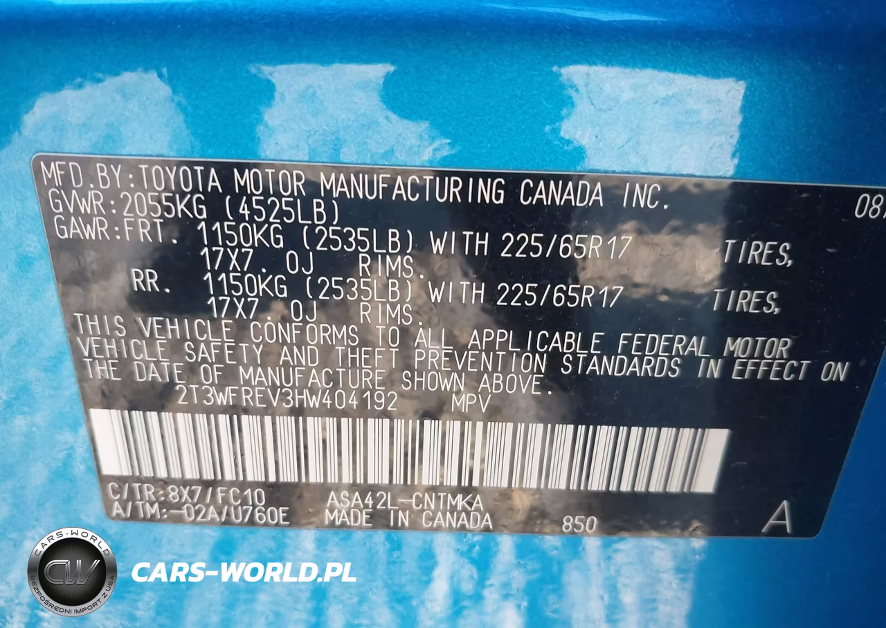 2017 RAV4 XLE RAV4 XLE XLE VIN:2T3WFREV3HW404192 - 9