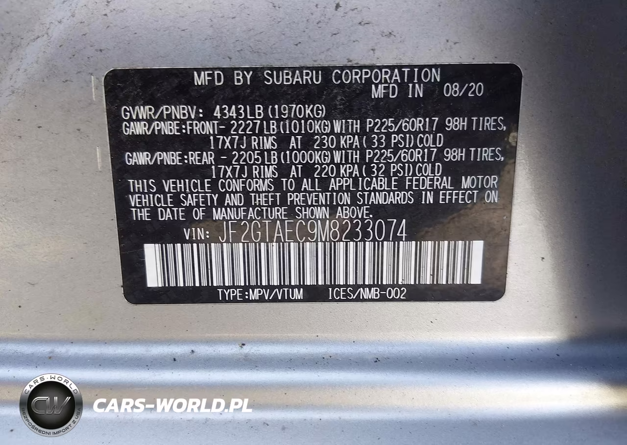 2021 Subaru Crosstrek Premium VIN:JF2GTAEC9M8233074 - 9
