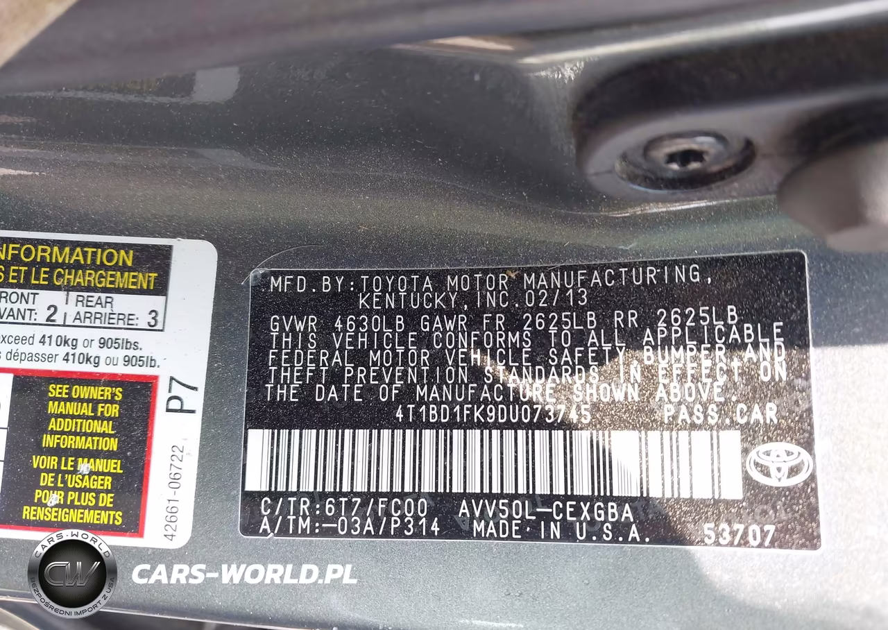 2013 Toyota Camry Hybrid Xle VIN:4T1BD1FK9DU073745 - 9