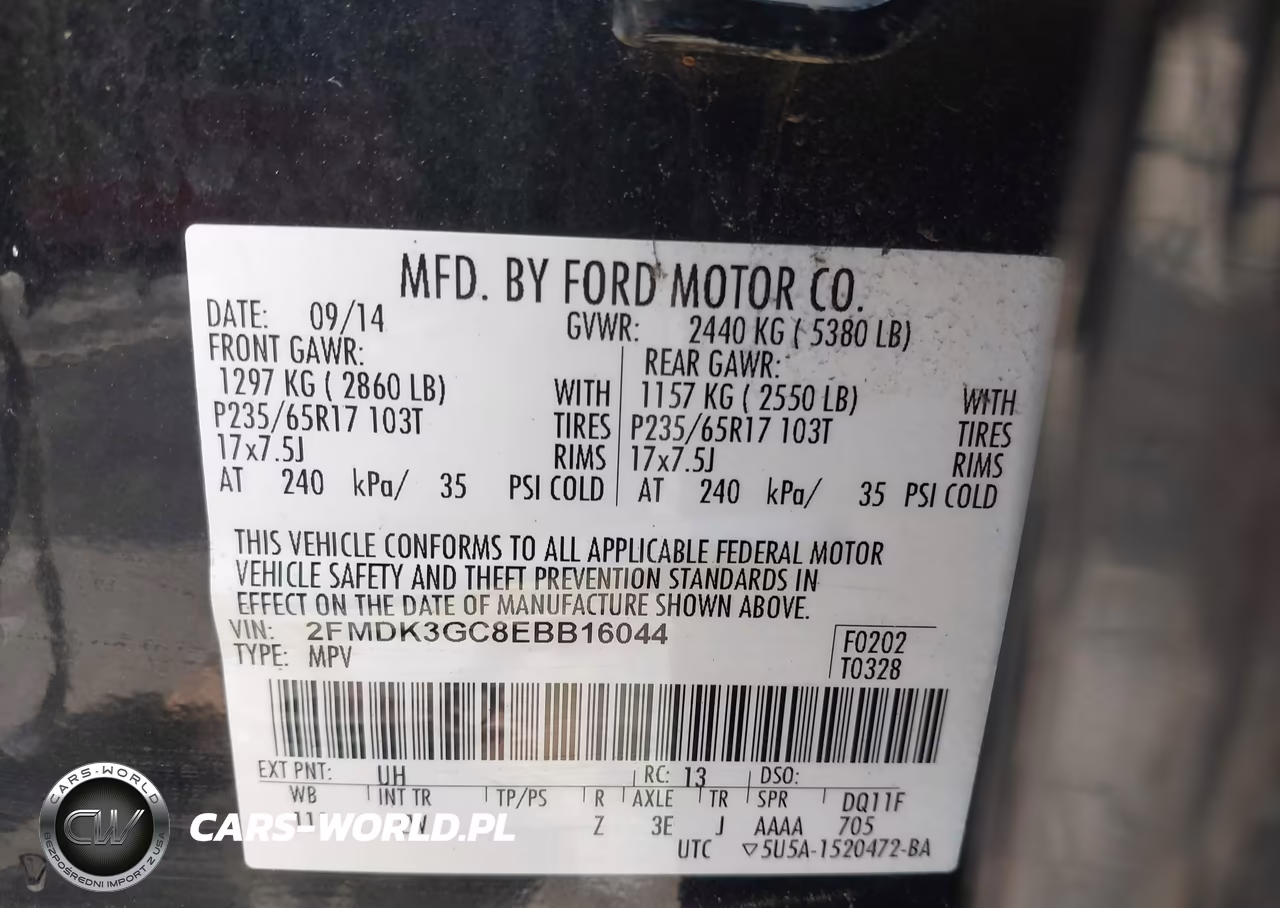 2014 Ford Edge Se VIN:2FMDK3GC8EBB16044 - 9