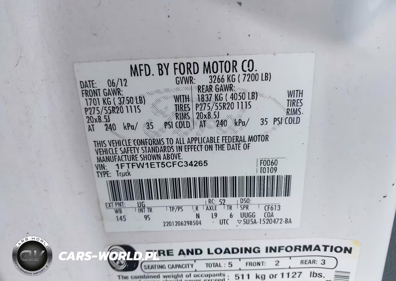 2012 Ford F-150 Platinum VIN:1FTFW1ET5CFC34265 - 9