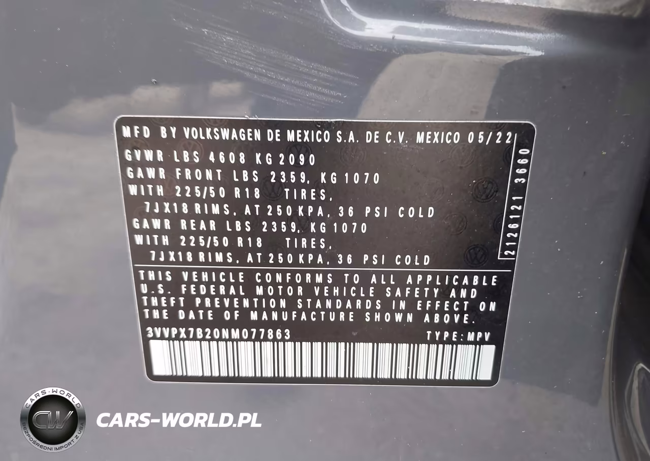 2022 Volkswagen Taos 1.5T Se VIN:3VVPX7B20NM077863 - 9