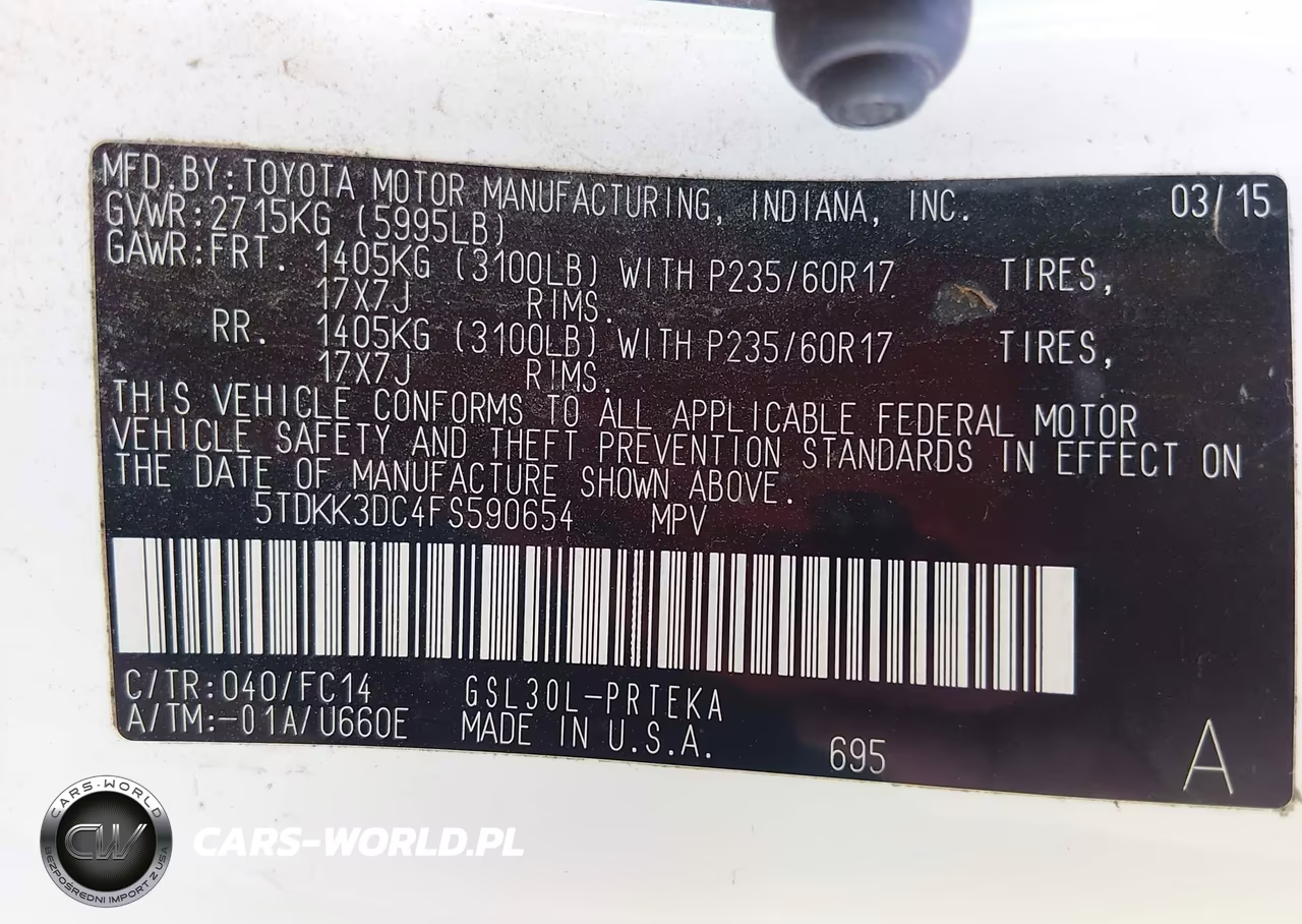 2015 Toyota Sienna Le 8 Passenger VIN:5TDKK3DC4FS590654 - 9