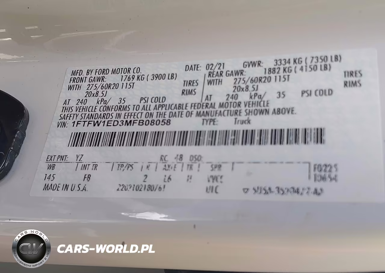 2021 Ford F-150 Xlt VIN:1FTFW1ED3MFB08058 - 9