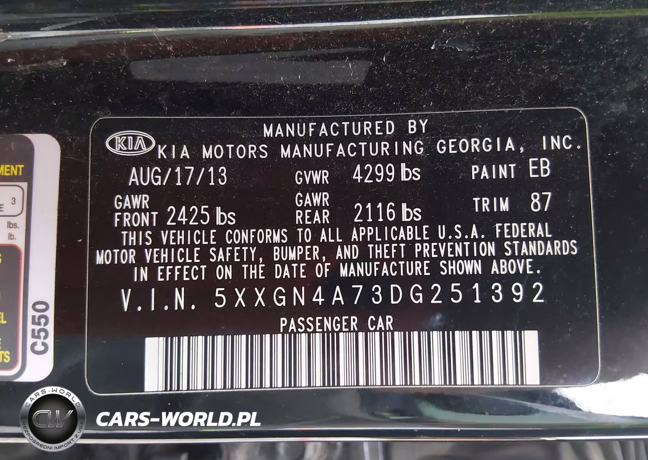 2013 Kia Optima Ex VIN:5XXGN4A73DG251392 - 9