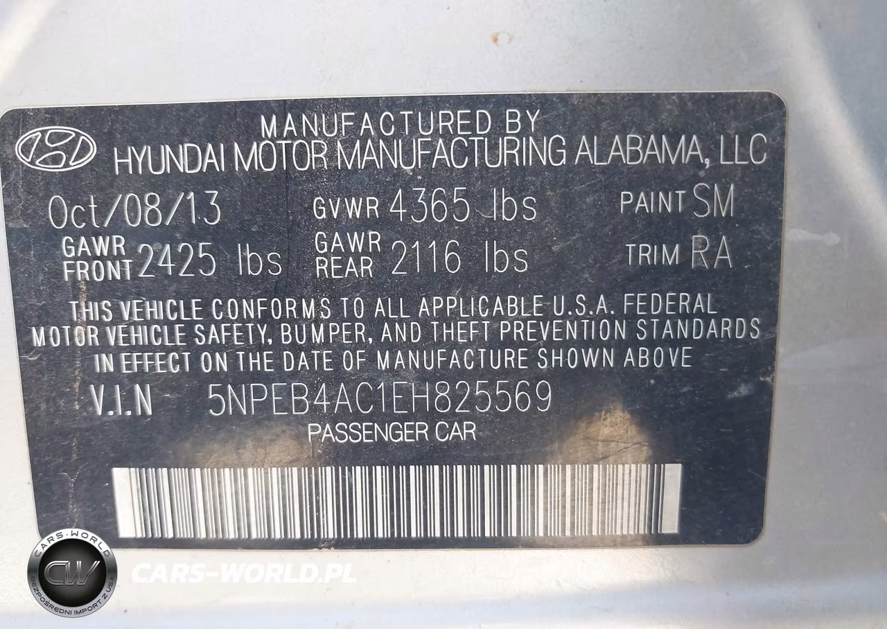 2014 Hyundai Sonata Gls VIN:5NPEB4AC1EH825569 - 9