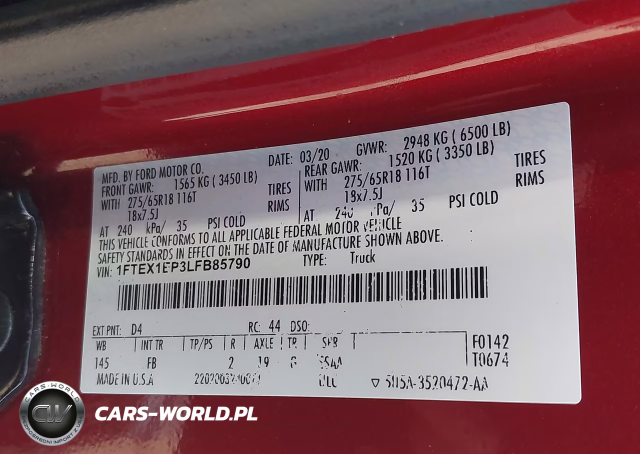 2020 Ford F-150 Xlt VIN:1FTEX1EP3LFB85790 - 9