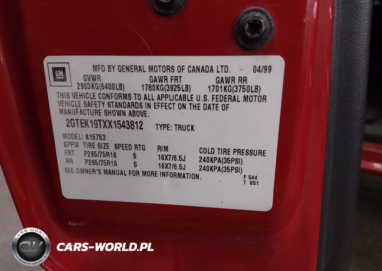 1999 GMC New Sierra 1500 Sle VIN:2GTEK19TXX1543812 - 9