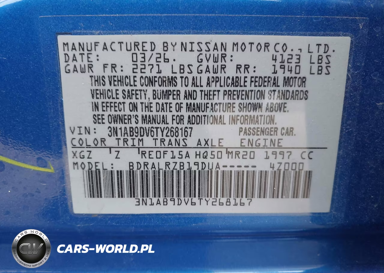 2026 Nissan Sentra Sr VIN:3N1AB9DV6TY268167 - 9