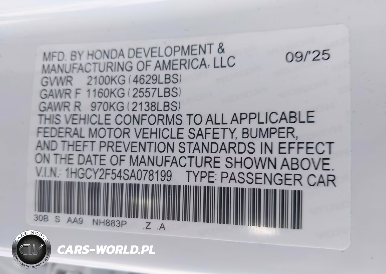 2025 Honda Accord Hybrid Sport VIN:1HGCY2F54SA078199 - 9