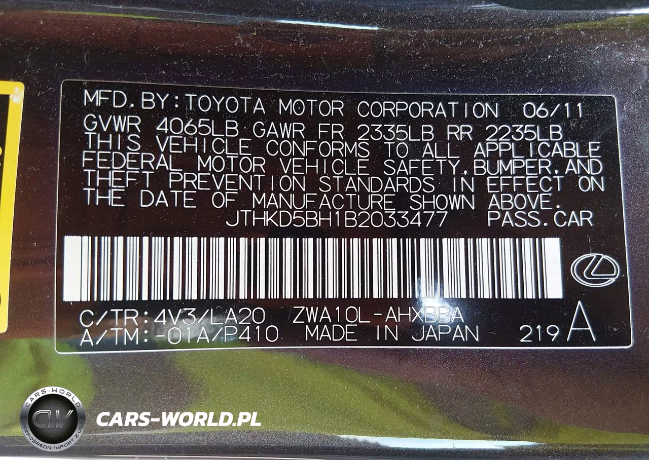 2011 Lexus Ct 200H Premium VIN:JTHKD5BH1B2033477 - 9