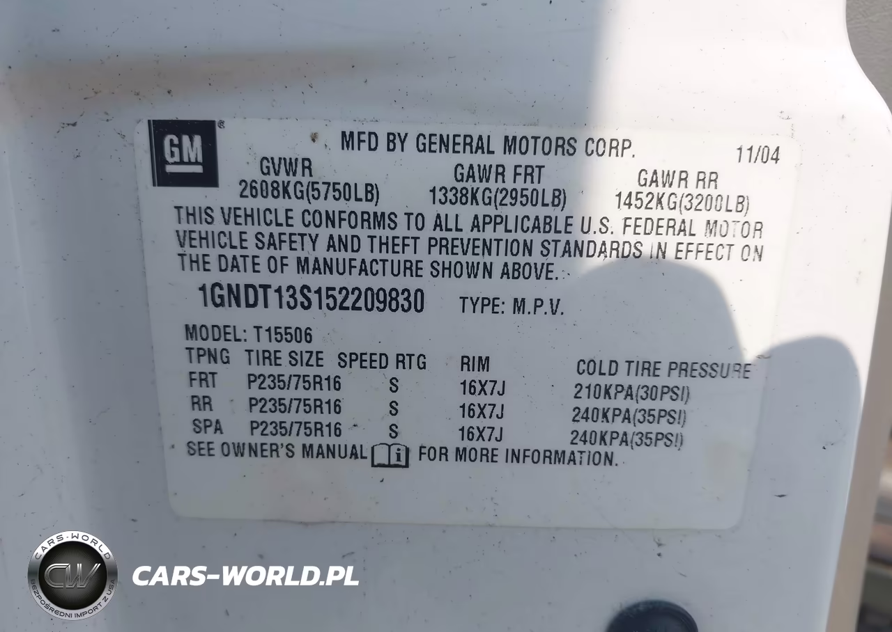 2005 Chevrolet Trailblazer Ls VIN:1GNDT13S152209830 - 9