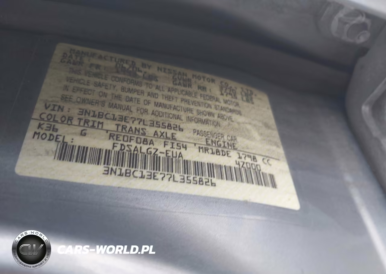 2007 Nissan Versa 1.8Sl VIN:3N1BC13E77L355826 - 9