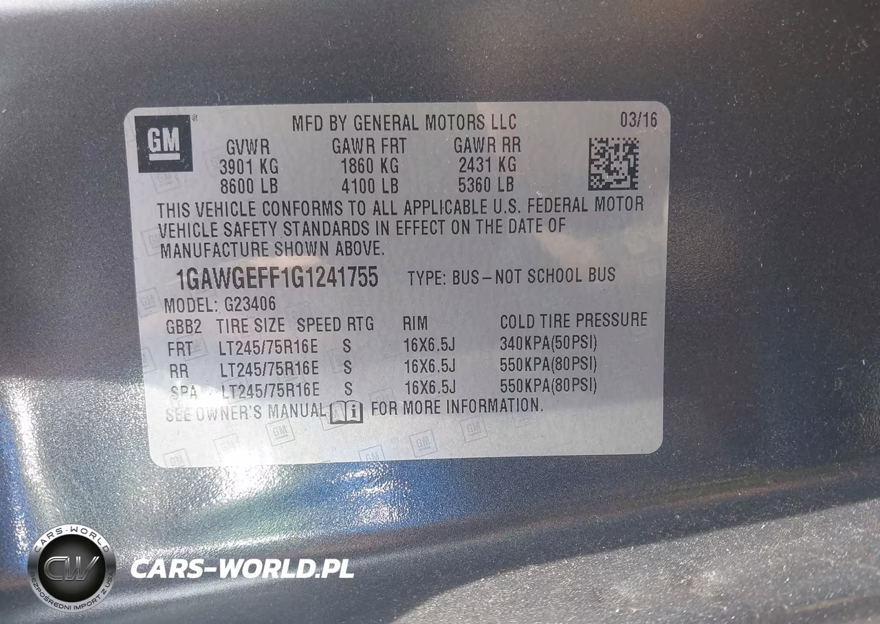 2016 Chevrolet Express 2500 Ls VIN:1GAWGEFF1G1241755 - 9