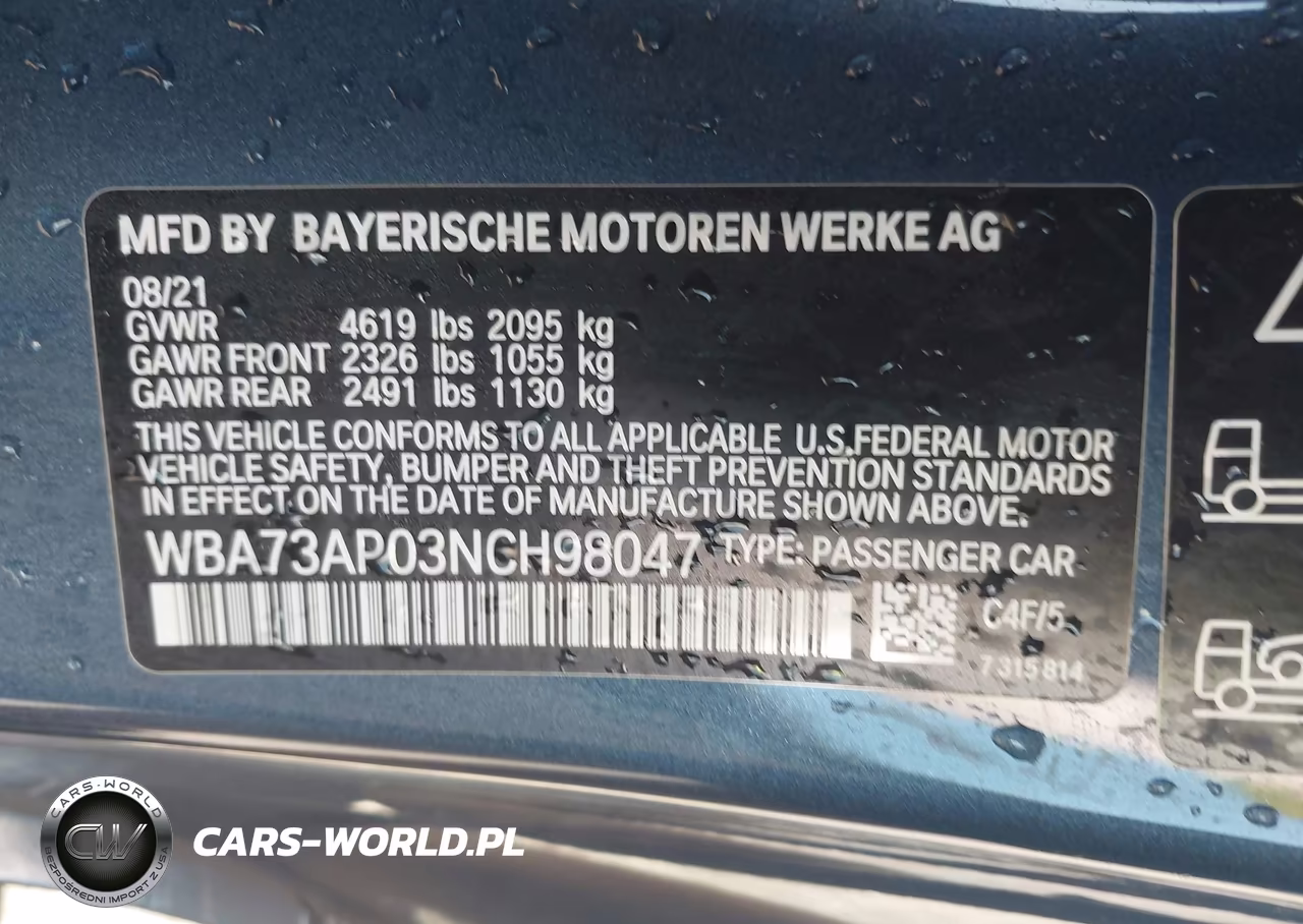 2022 BMW 430I xDrive VIN:WBA73AP03NCH98047 - 9