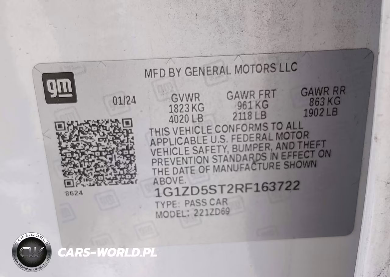 2024 Chevrolet Malibu Fwd 1Lt VIN:1G1ZD5ST2RF163722 - 9