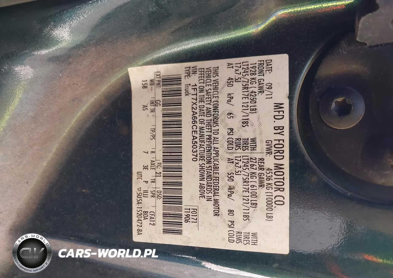 2012 Ford F-250 Xl VIN:1FT7X2A66CEA50370 - 9