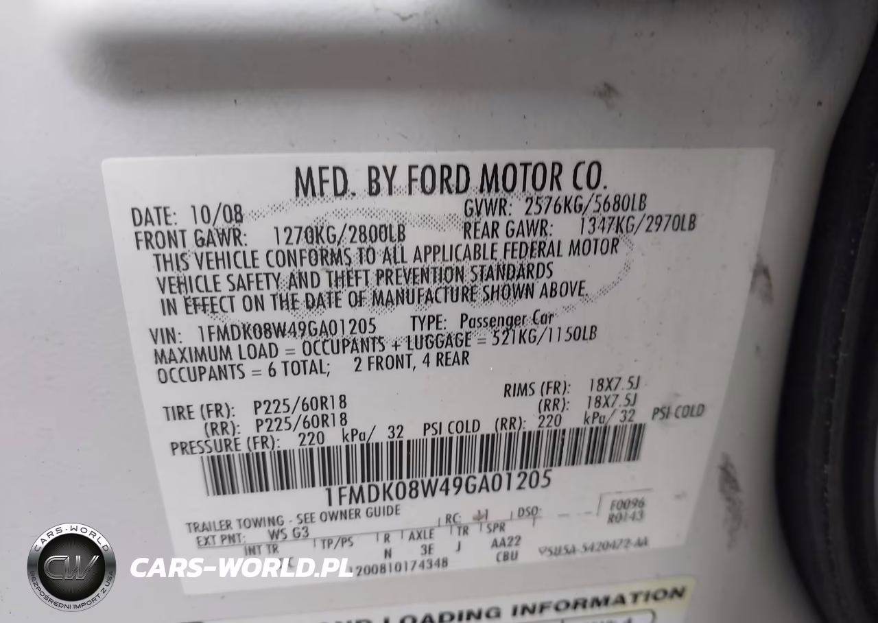2009 Ford Taurus X Eddie Bauer VIN:1FMDK08W49GA01205 - 9