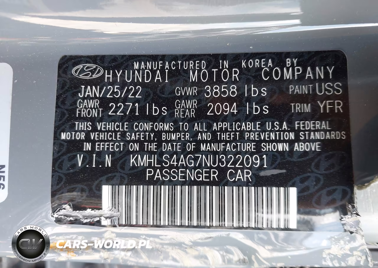 2022 Hyundai Elantra Sel VIN:KMHLS4AG7NU322091 - 9