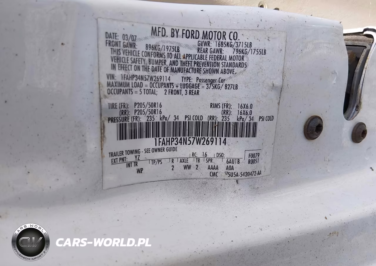 2007 Ford Focus S-Se-Ses VIN:1FAHP34N57W269114 - 9