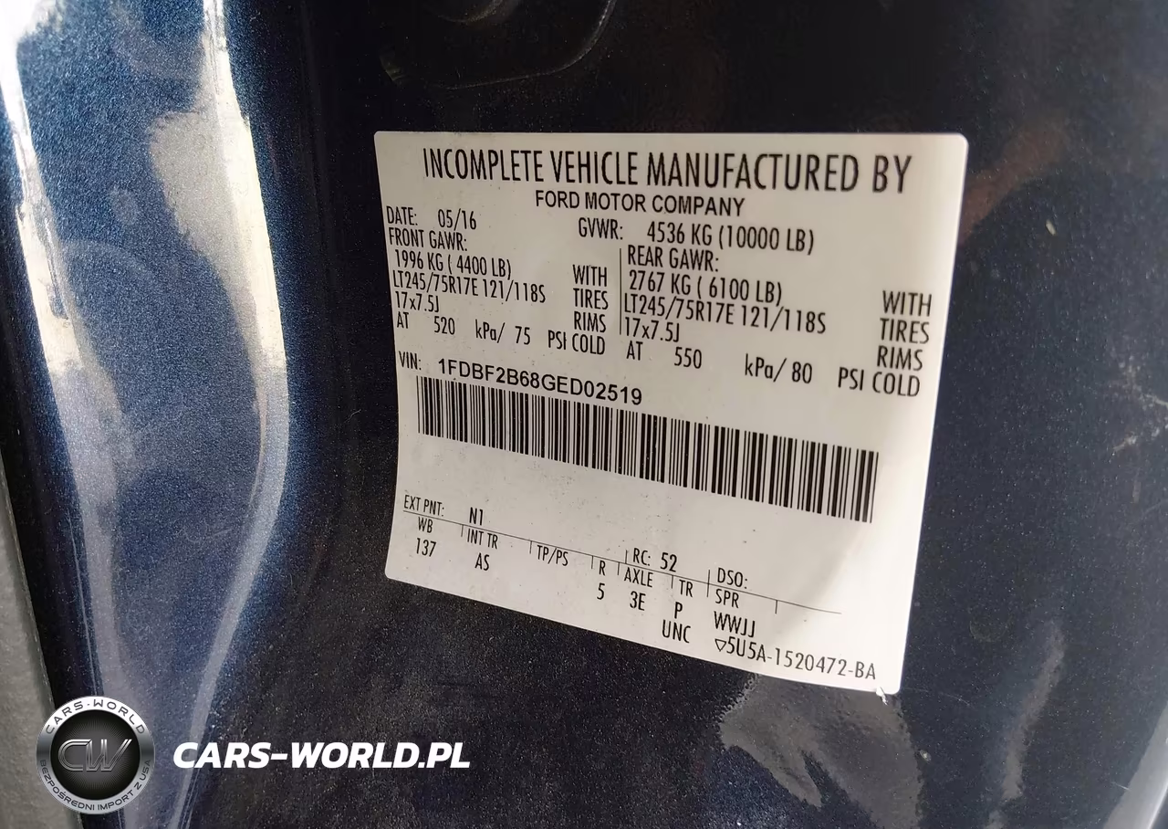 2016 Ford F-250 Xl VIN:1FDBF2B68GED02519 - 9
