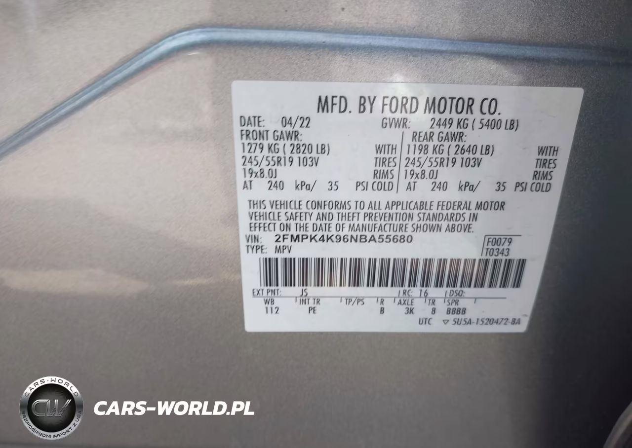 2022 Ford Edge Titanium VIN:2FMPK4K96NBA55680 - 9
