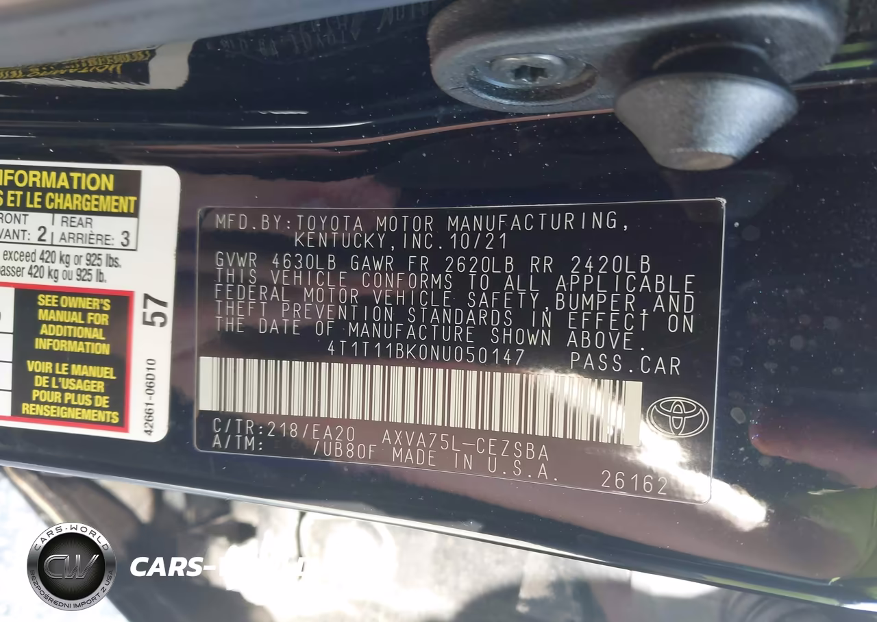 2022 Toyota Camry Se Awd VIN:4T1T11BK0NU050147 - 9