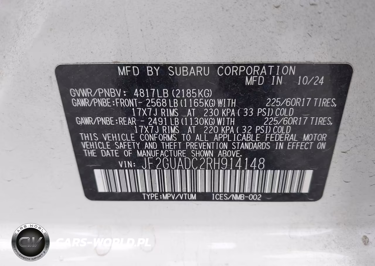 2024 Subaru Crosstrek Premium VIN:JF2GUADC2RH914148 - 9