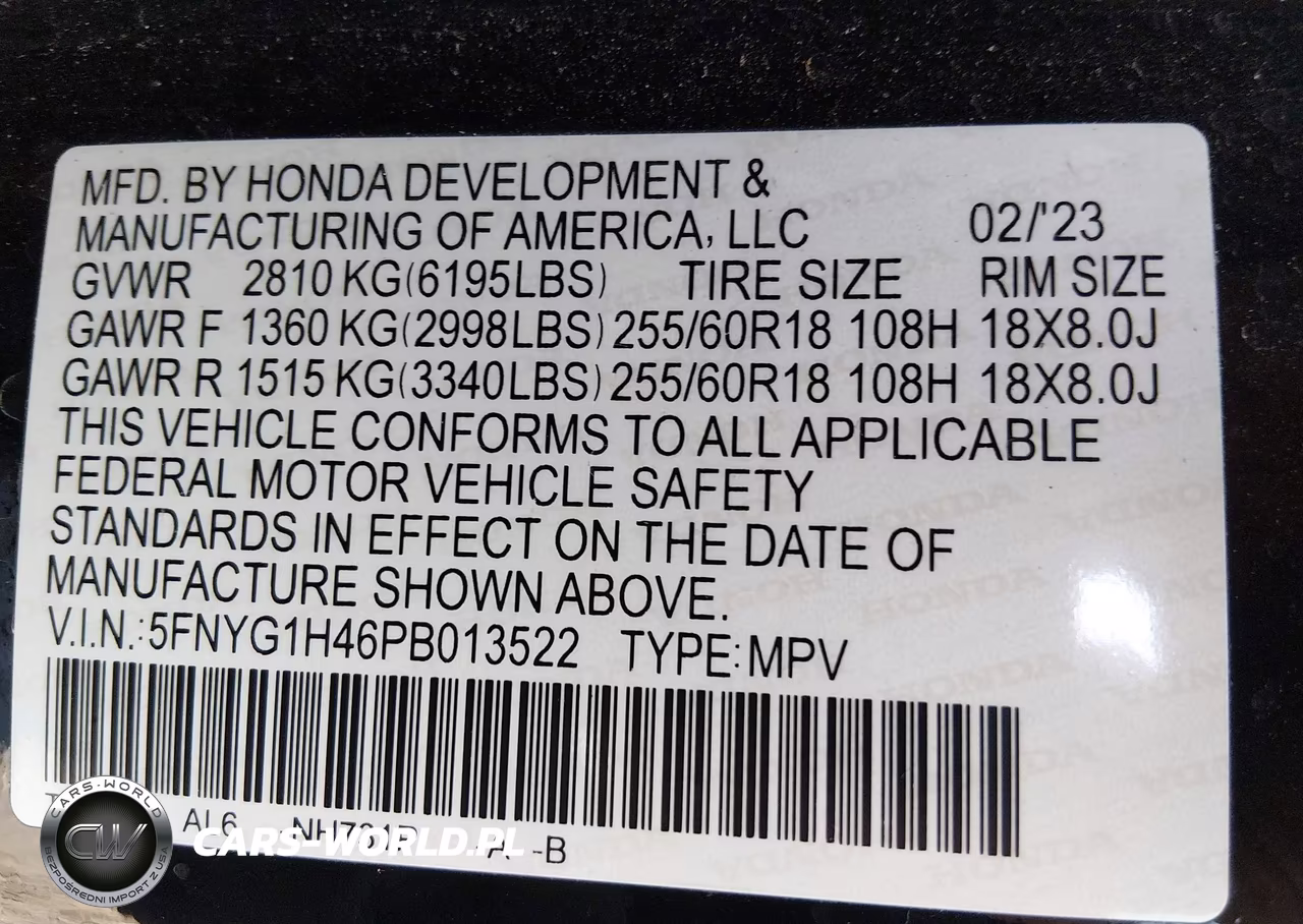 2023 Honda Pilot Awd Ex-L 8 Passenger VIN:5FNYG1H46PB013522 - 9