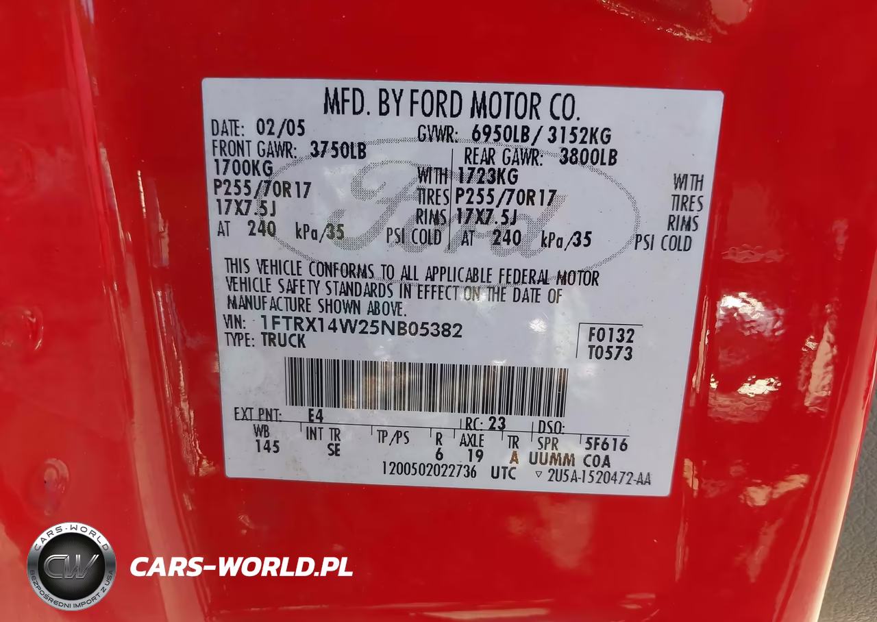 2005 Ford F-150 Stx-Xl-Xlt VIN:1FTRX14W25NB05382 - 9