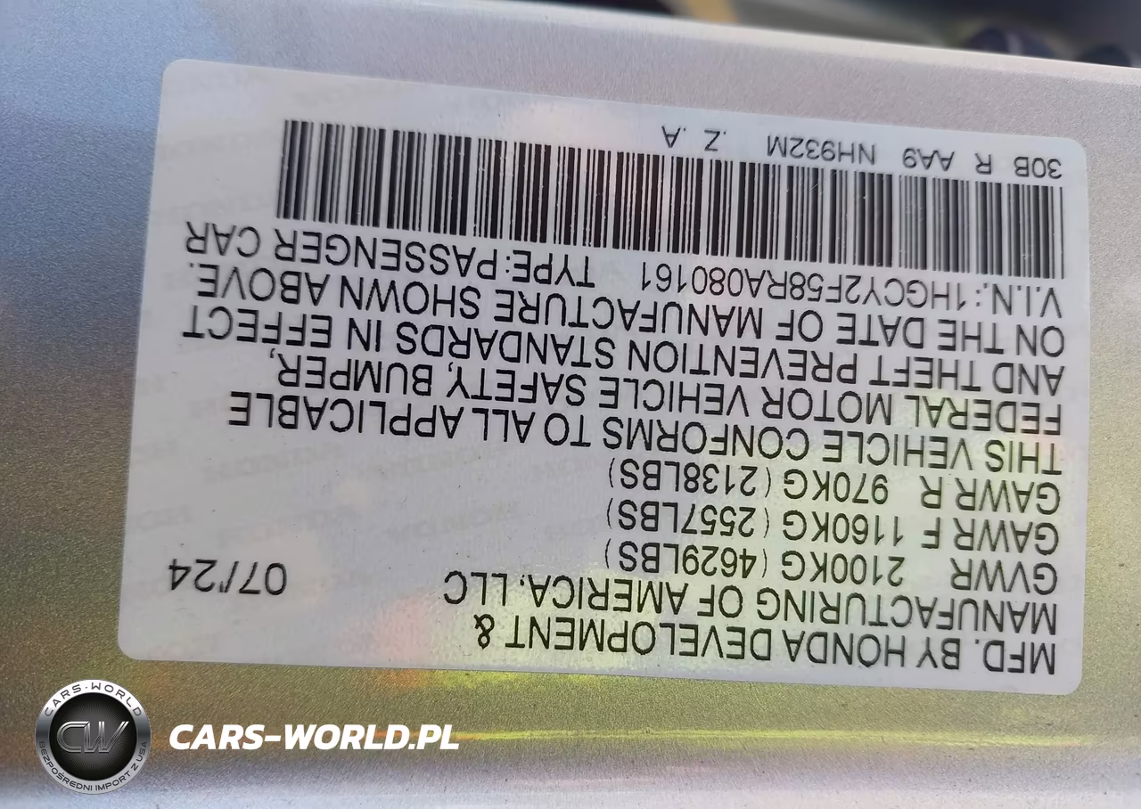 2024 Honda Accord Hybrid Sport VIN:1HGCY2F58RA080161 - 9