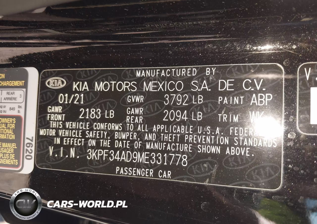 2021 Kia Forte Gt-Line VIN:3KPF34AD9ME331778 - 9
