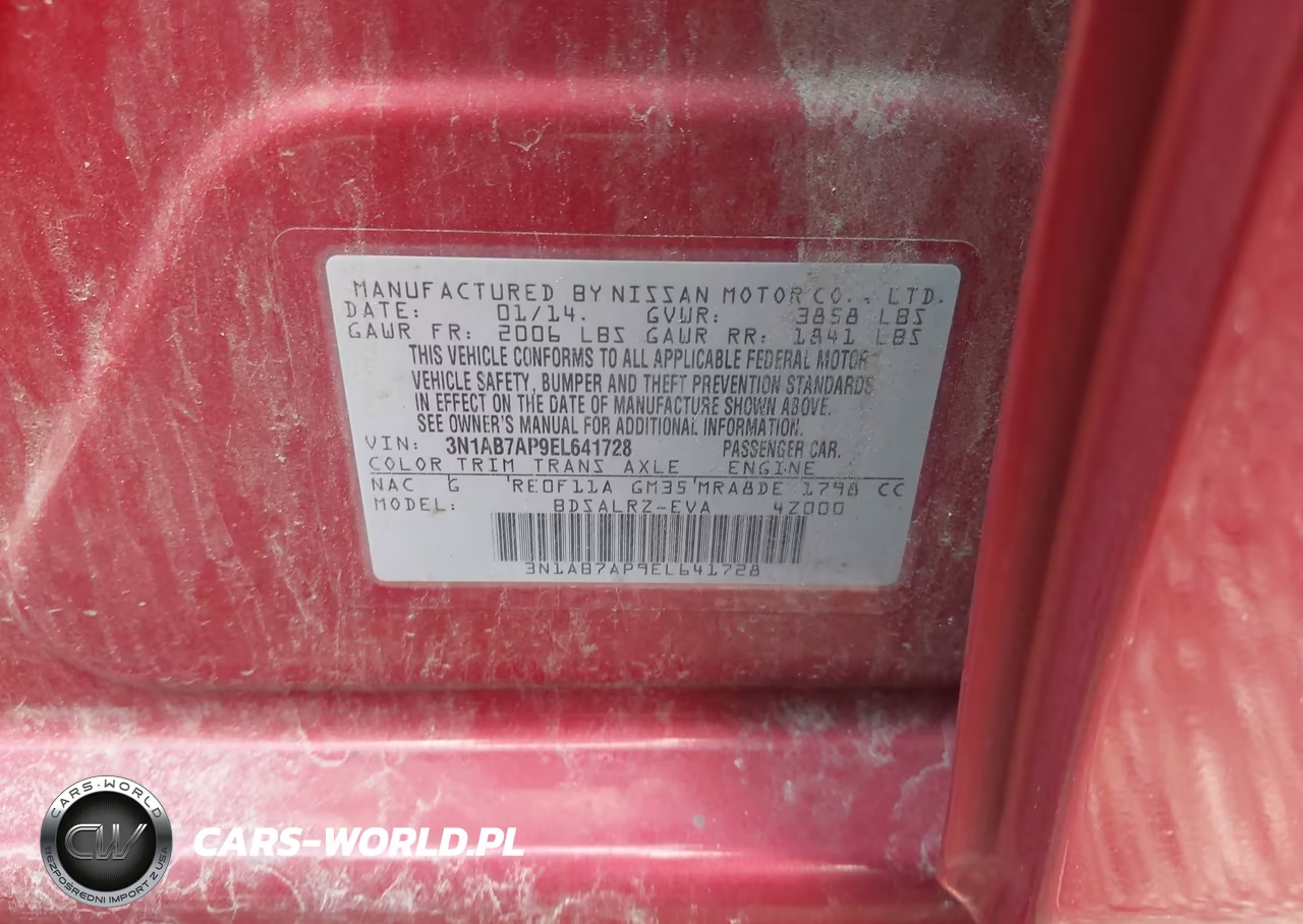 2014 Nissan Sentra Sr VIN:3N1AB7AP9EL641728 - 9