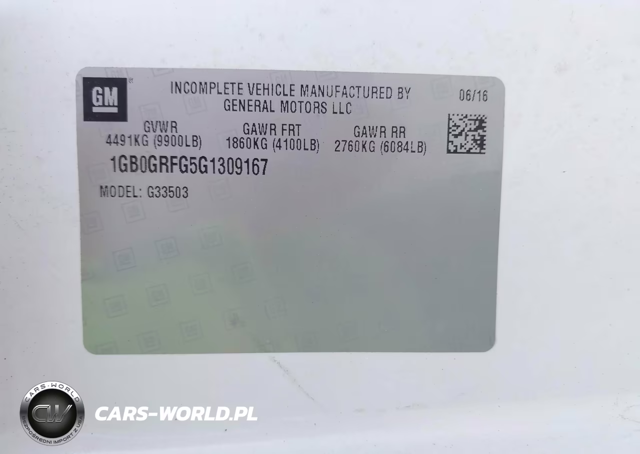 2016 Chevrolet Express Cutaway 3500 VIN:1GB0GRFG5G1309167 - 9