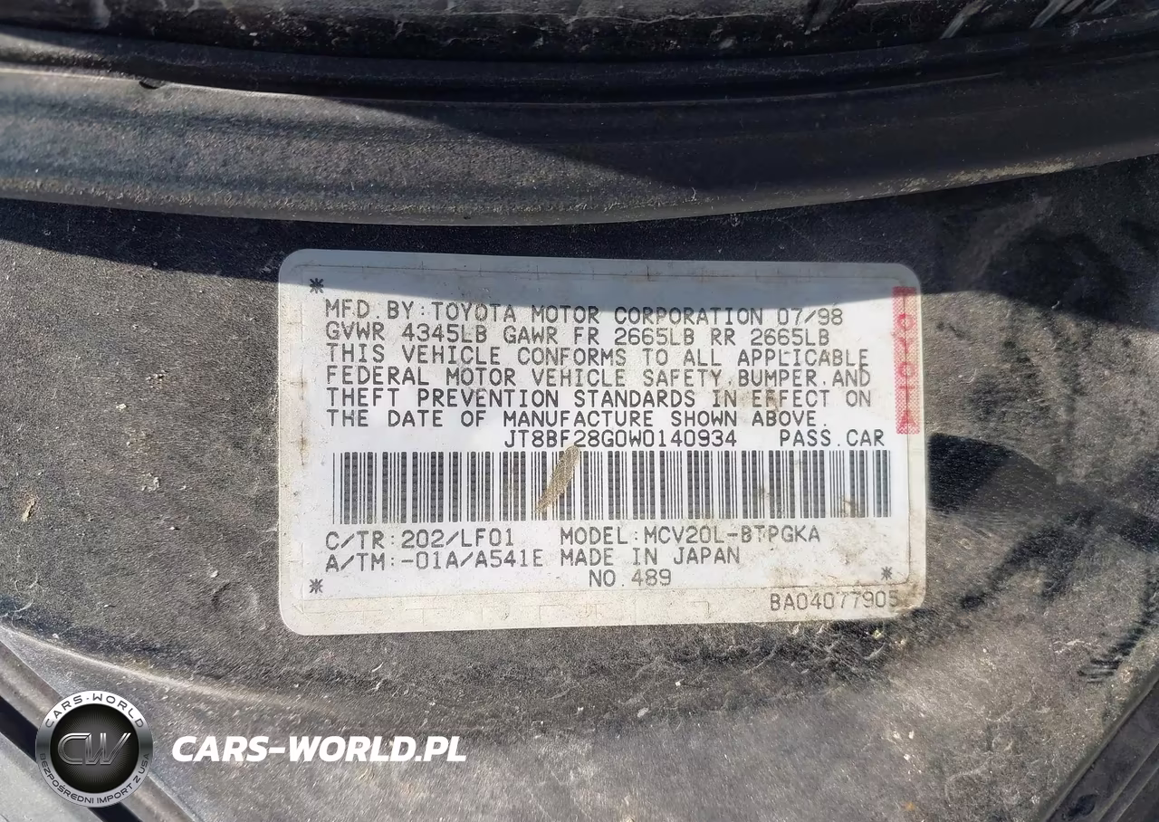 1998 Lexus Es 300 VIN:JT8BF28G0W0140934 - 9