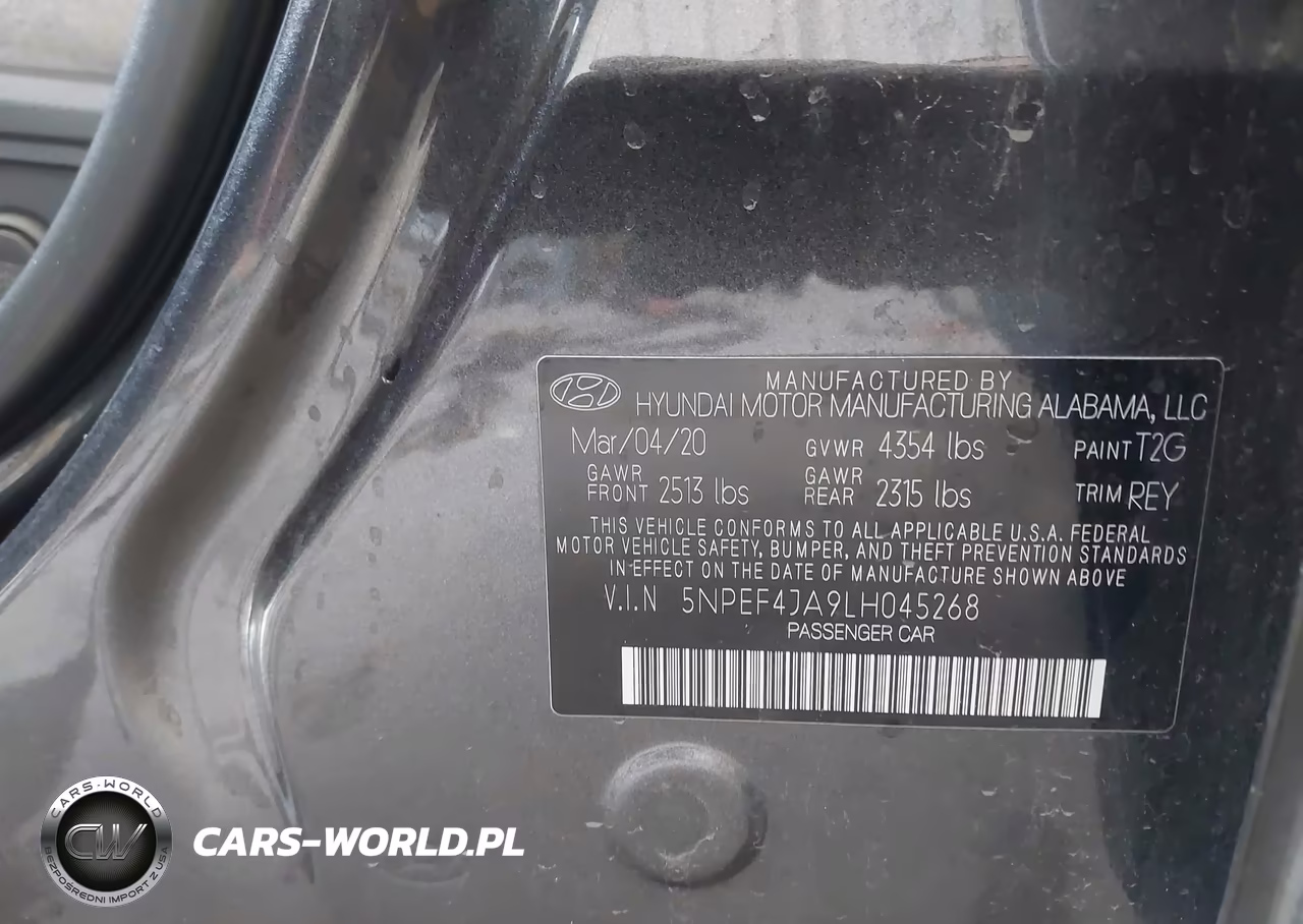 2020 Hyundai Sonata Sel VIN:5NPEF4JA9LH045268 - 9