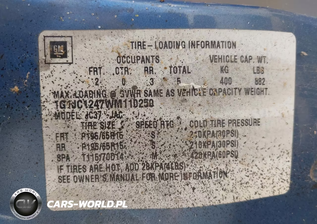 1998 Chevrolet Cavalier VIN:1G1JC1247WM110250 - 9