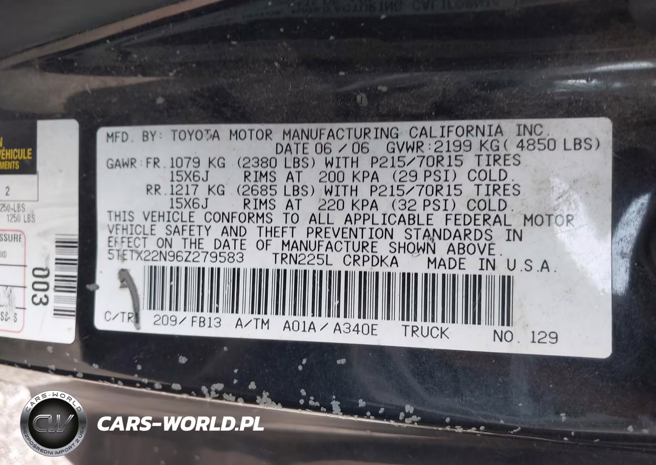 2006 Toyota Tacoma VIN:5TETX22N96Z279583 - 9