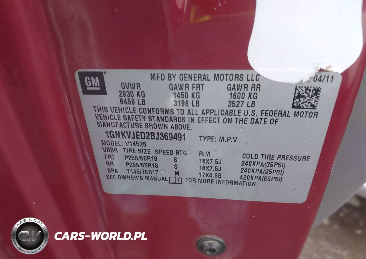 2011 Chevrolet Traverse 2Lt VIN:1GNKVJED2BJ369491 - 9