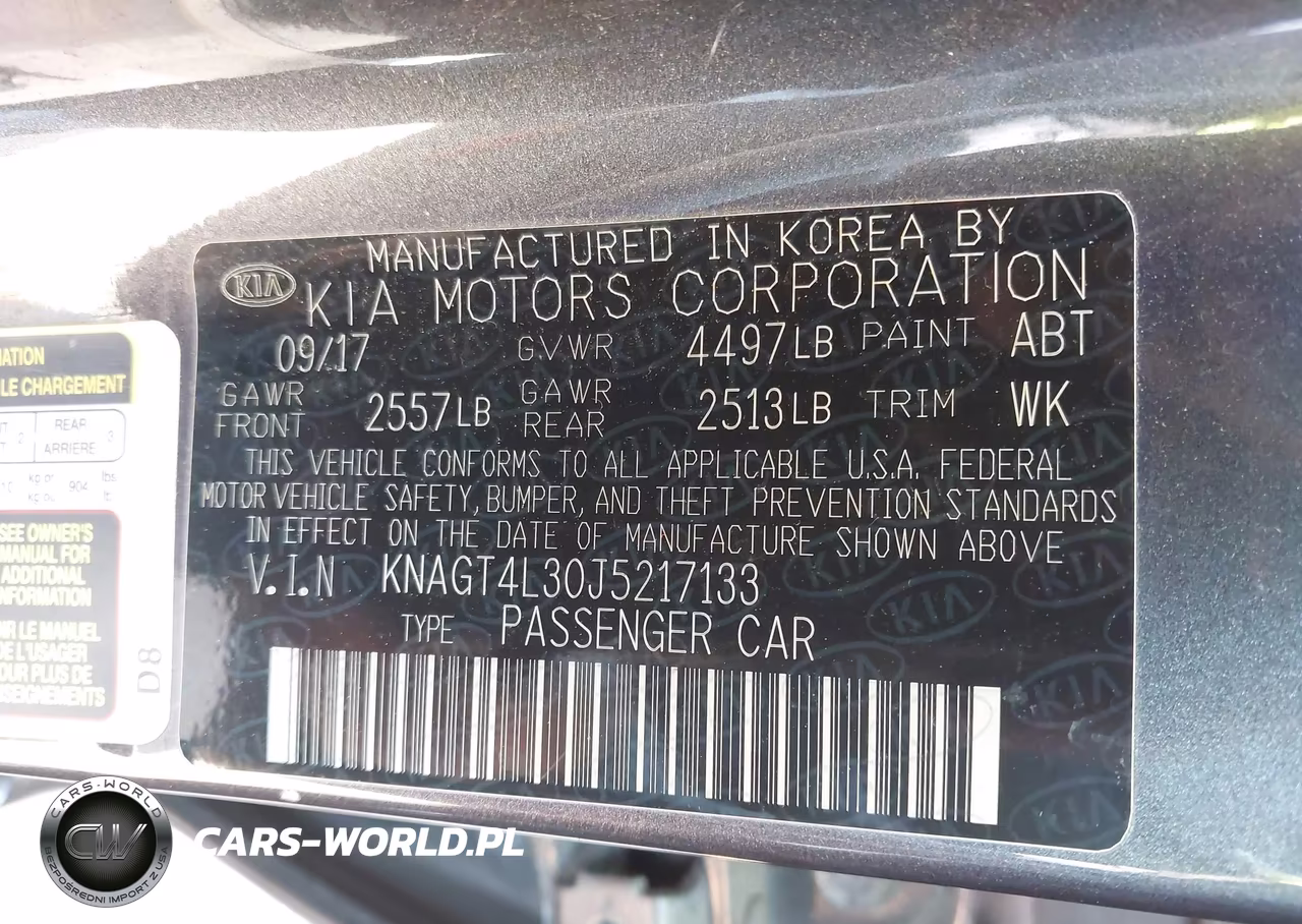 2018 Kia Optima Lx VIN:KNAGT4L30J5217133 - 9