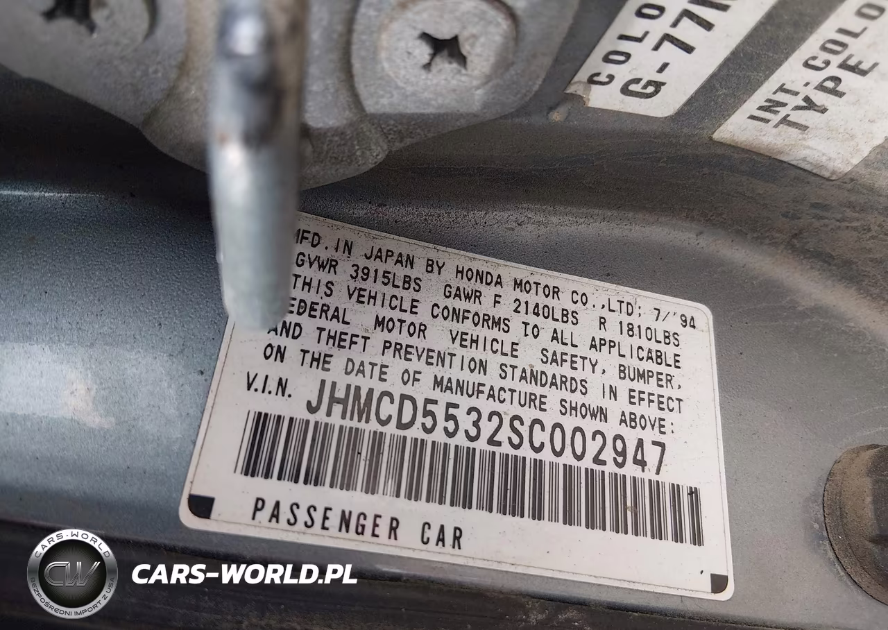 1995 Honda Accord Lx VIN:JHMCD5532SC002947 - 9