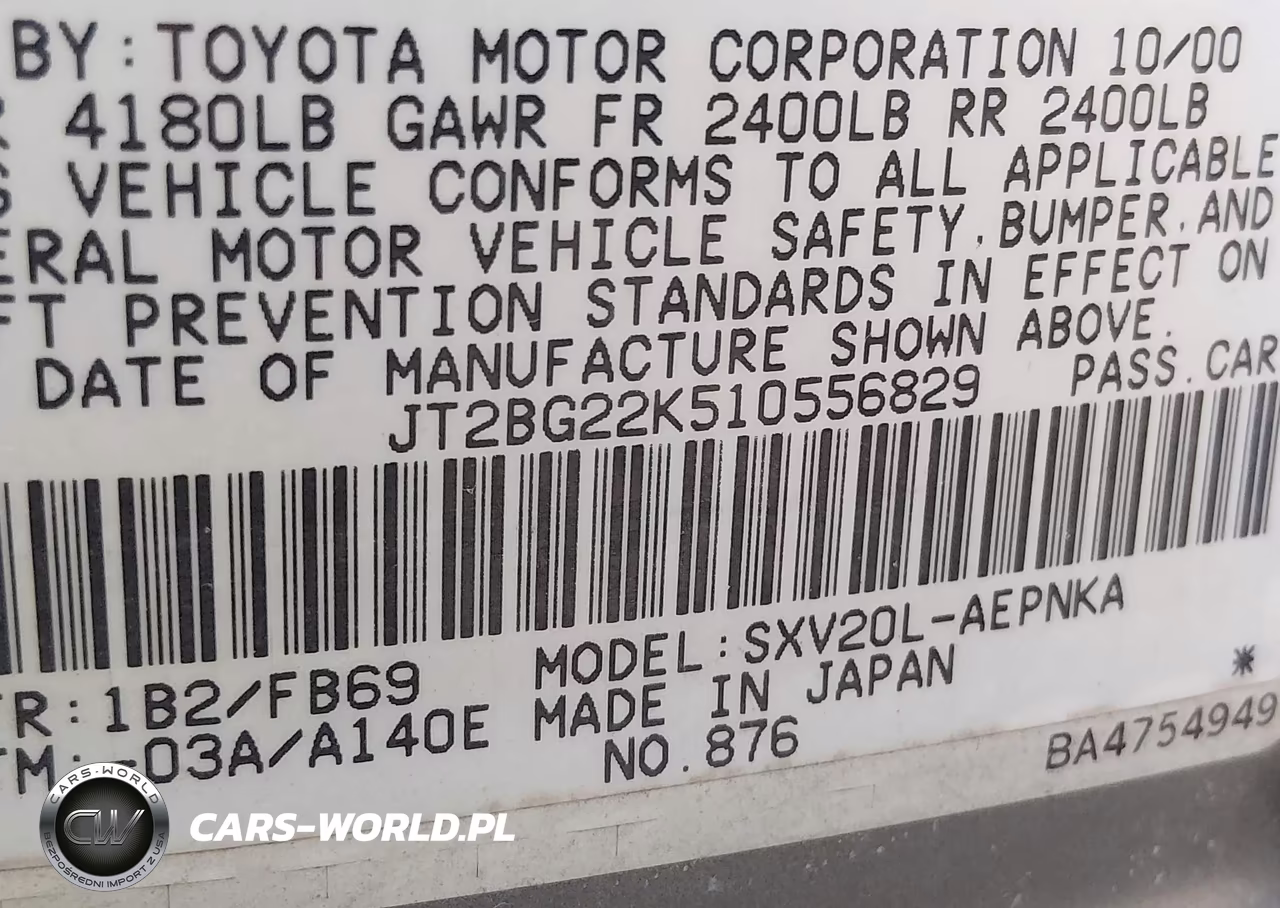 2001 Toyota Camry Le VIN:JT2BG22K510556829 - 9