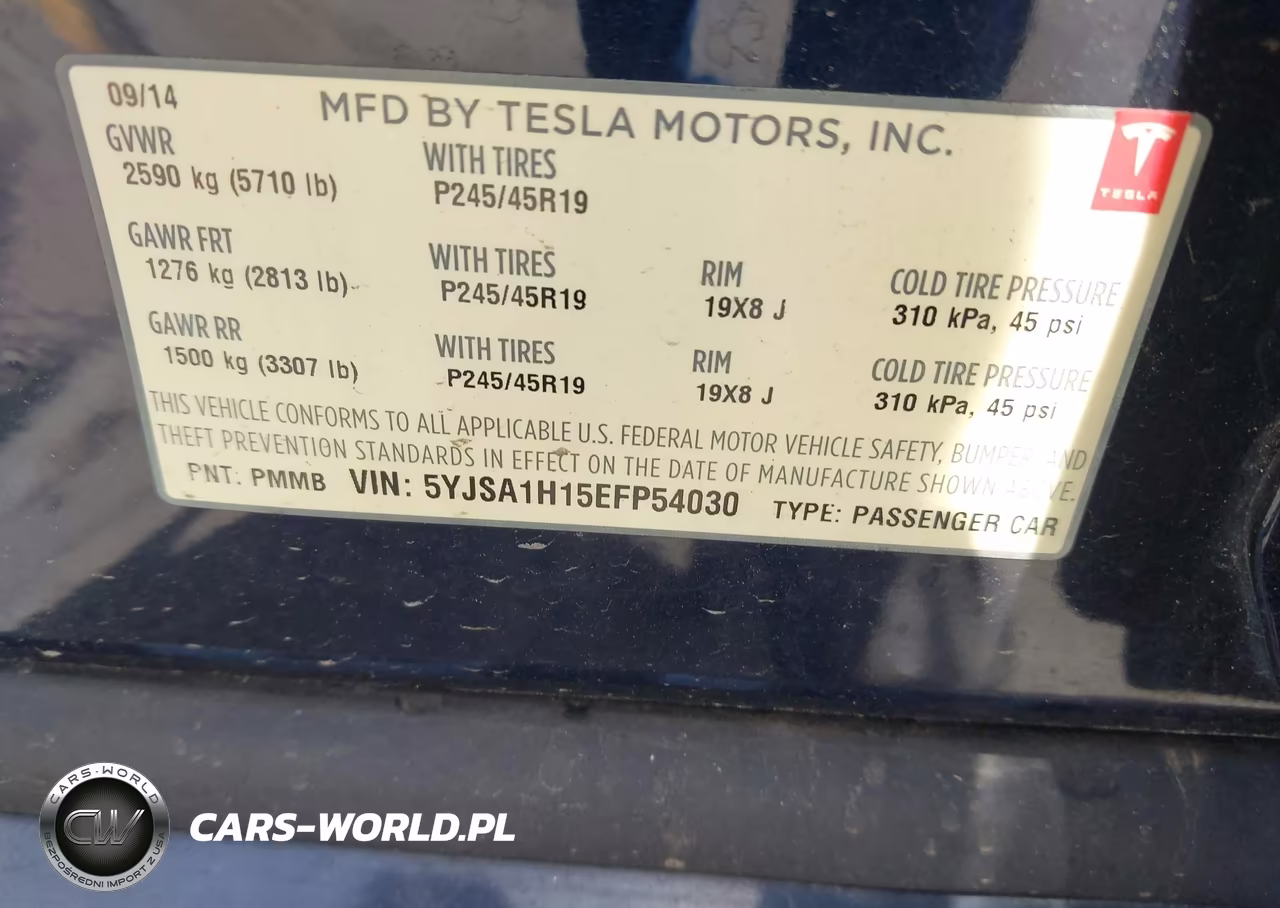2014 Tesla Model S P85 VIN:5YJSA1H15EFP54030 - 9