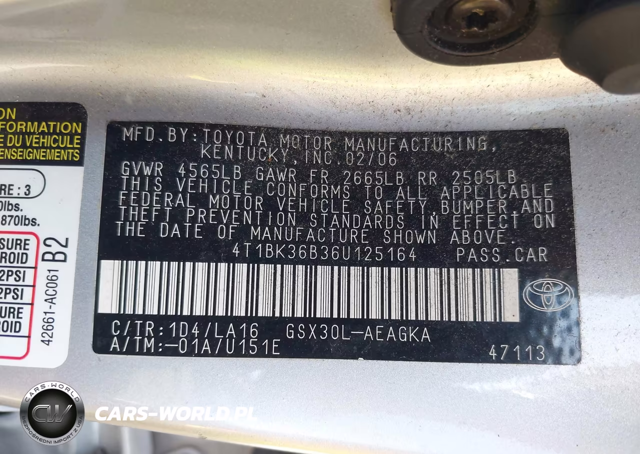 2006 Toyota Avalon Xls VIN:4T1BK36B36U125164 - 9