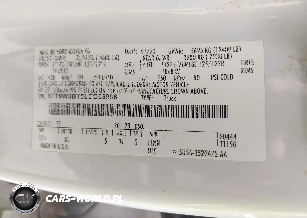 2020 Ford F-350 Xl VIN:1FT8W3BT5LEC66986 - 8