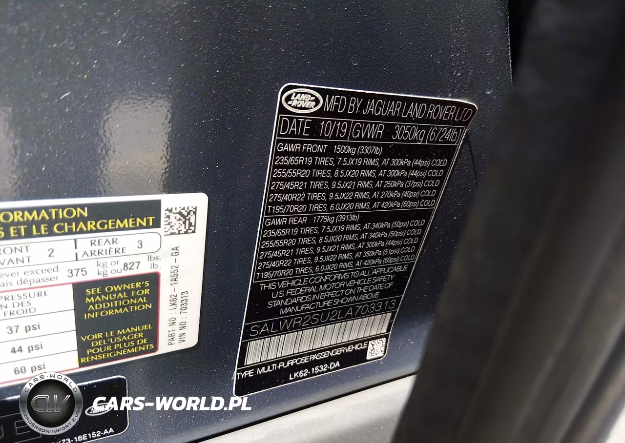 2020 Land Rover Range Rover Sport Hse Mhev VIN:SALWR2SU2LA703313 - 9